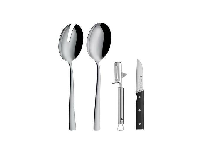 WMF Salatbesteck Philadelphia, Pendelschäler Profi Plus und Gemüsemesser Sequence, Set von WMF
