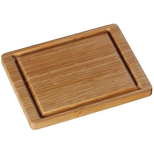 WMF Schneidebrett Bambus natur, 26 x 20 cm, Bambus Brett, Holzbrett klein - Tranchierbrett mit Saftrille - Küchenbrett klingenschonend von WMF