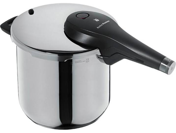 WMF Schnellkochtopf Perfect Premium, 6,5 Liter Dampfkochtopf, Edelstahl, All-in-One-Bedienknopf, Kochanzeige, Sicherheitssystem, silberfarben von WMF