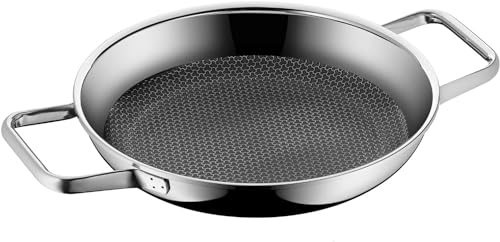 WMF Profi Resist Brat-/ Servierpfanne 24 cm Induktion, Mehrschichtmaterial beschichtet, Wabenstruktur, Edelstahlgriff, backofenfest von WMF