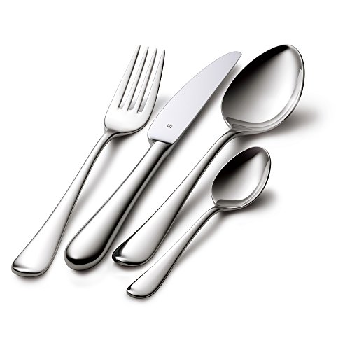 WMF Signum Edelstahl Besteck Set 6 Personen, Essbesteck Set 24 teilig Monobloc-Messer, Cromargan Edelstahl poliert, glänzend, spülmaschinenfest von WMF