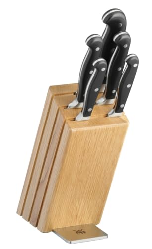 WMF Spitzenklasse Plus Messerblock mit Messerset 6teilig, Made in Germany, 5 Messer geschmiedet, Eichenholz-Block, Performance Cut von WMF