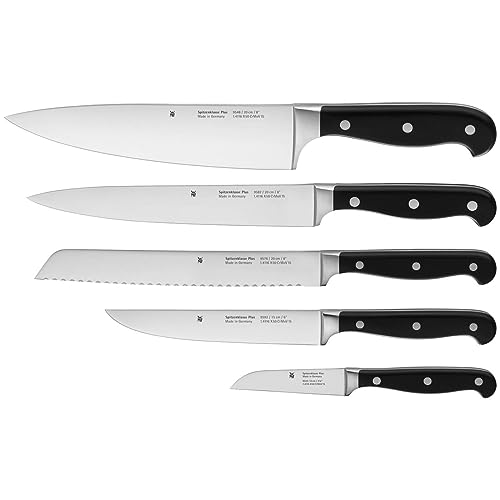 WMF Spitzenklasse Plus Messerset 5teilig, Kochmesser, Made in Germany, 5 Messer geschmiedet, Küchenmesser, Performance Cut, Spezialklingenstahl von WMF