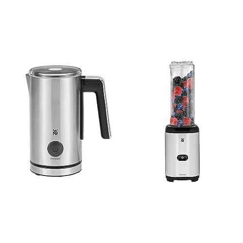 WMF Stelio Milchaufschäumer elektrisch & Kult X Mix & Go Mini Smoothie Maker, Standmixer, Blender elektrisch, Shake Mixer 300 Watt, Tritan-Kunststoff Flasche von WMF