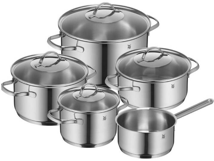 WMF Topf-Set, Cromargan® Edelstahl rostfrei 18/10 (mit Glasdeckel, mit Glasdeckel), hitzebeständig und backofengeeignet bis 250°C von WMF