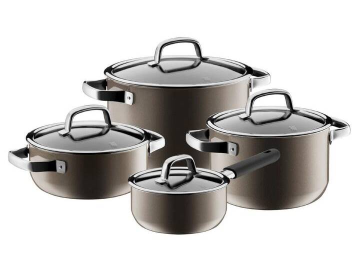 WMF Topf-Set, Fusiontec (4-tlg., 1x Bratentopf mit Deckel, 2x Fleischtopf mit Deckel, 1x Stielkasserole), Made in Germany, backofengeeignet von WMF