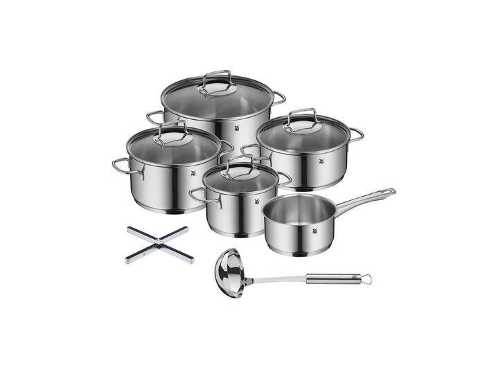 WMF Topf-Set 5-teilig mit Glasdeckel, Suppenkelle und Topfuntersetzer klappbar von WMF