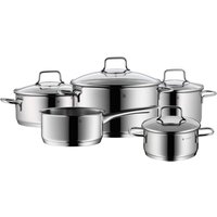 WMF Topf-Set "Astoria", Cromargan Edelstahl Rostfrei 18/10, (Set, 9 tlg., 1 Bratentopf Ø 16/20 cm, 1 Fleischtopf Ø 16/20 cm, 1 Stieltopf Ø 16 cm), Induktion von WMF