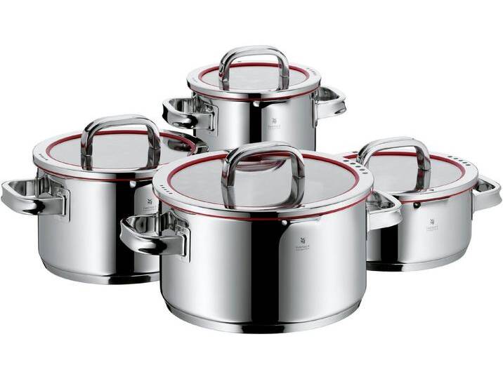WMF Topf-Set Function 4, Cromargan® Edelstahl Rostfrei 18/10 (Set, 8-tlg), wärmereduzierende Griffe, mit 4 Abgießfunktionen, Innenskalierung von WMF