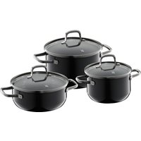WMF Topf-Set "Fusiontec Essential, Induktion 3-teilig, Kochtopf Set mit Glasdeckel", Silargan, (Set, 3 tlg., 2x Fleischtopf mit Deckel 16 cm, 20 cm, 1x Bratentopf mit Deckel 20 cm), High-Tech Keramik, kratzfest, ohne Skalierung, Made in Germany von WMF