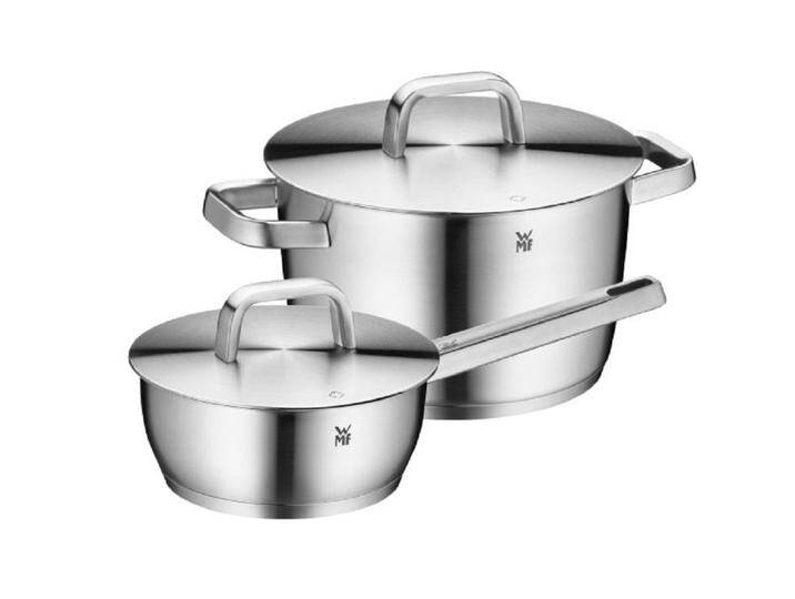 WMF Topf-Set Iconic Fleischtopf 22cm + Stielkasserolle 18cm mit Deckeln, Edelstahl (2-tlg., Kochtopf Set mit Metalldeckel, Cromargan poliert) von WMF