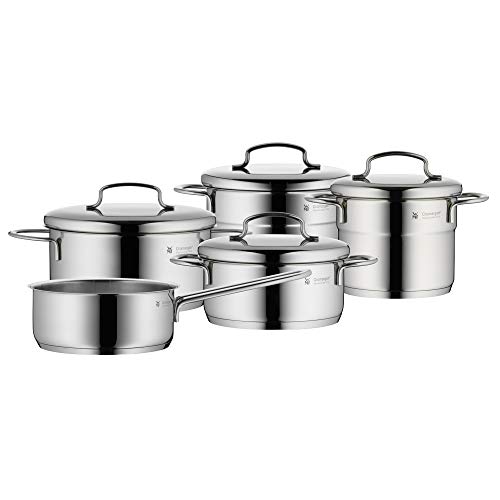 WMF Mini Topfset Induktion klein 5-teilig, Kochtopf Set mit Metalldeckel, Cromargan Edelstahl, Töpfe Set stapelbar, ideal für kleine Portionen von WMF