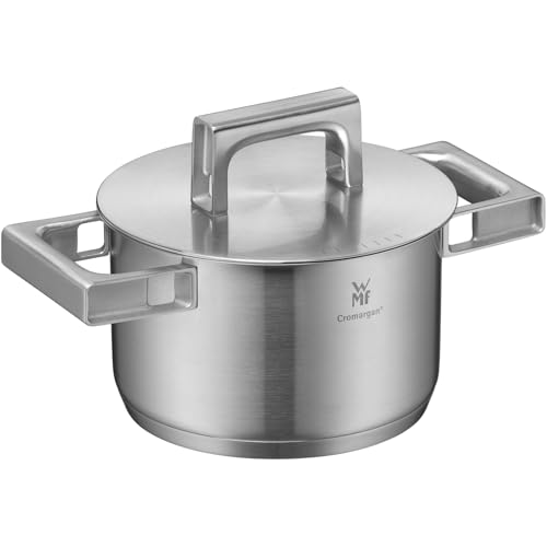 WMF Ultimate Cool Kochtopf klein 16 cm, Edelstahldeckel, Fleischtopf Induktion 1,9l, Cromargan Edelstahl matt, wärmereduzierende Griffe, Induktions Topf mit Innenskalierung, spülmaschinengeeignet von WMF