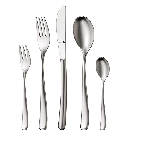 WMF Vision Edelstahl Besteck Set 6 Personen, Essbesteck Set 30 teilig, Hohlheftmesser, Cromargan protect mattiert, kratzbeständig, spülmaschinenfest von WMF