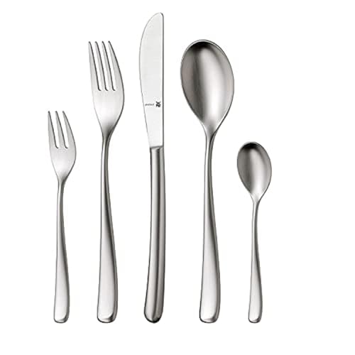 WMF Vision Edelstahl Besteck Set 6 Personen, Essbesteck Set 30 teilig, Hohlheftmesser, Cromargan protect mattiert, kratzbeständig, spülmaschinenfest von WMF