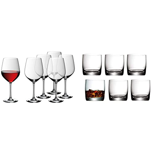 WMF Weinglas Rotweingläser Burgunder 6er Set easy Plus 23,5cm 700ml Kelch hochwertig edel Kristallglas & Whiskeyglas Tumbler Whiskybecher-Set 6-teilig easy Kristallglas 300ml von WMF