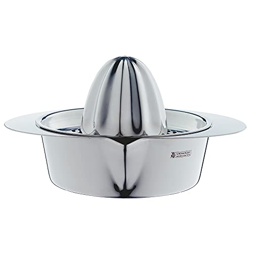WMF Gourmet Zitronenpresse Edelstahl 13cm, Zitruspresse manuell, Saftpresse, Limettenpresse, Cromargan Edelstahl mattiert, für Zitronen, Limetten, Apfelsinnen, Orange, Grapfruit von WMF