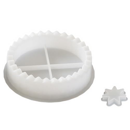 1 Set Circular Lucky Star Kerzenhalter Form Form Harz Guss Formfleisch Advent Countdown Tably Silikonformform Kalender Nummer Advent Countdown Tablett Form for DIY Crafts Weihnachtsdekorationen von WMFASBAG
