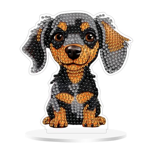 2er-Set Acryl Dackel Hund Diamant Malerei Tisch-Ornament Kit for DIY Desktop Dekoration von WMFASBAG