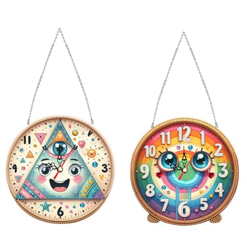 2pcs owl DIY Diamant Malerei Ornament mit Uhr Funktion Home Basteldekor Kunst von WMFASBAG