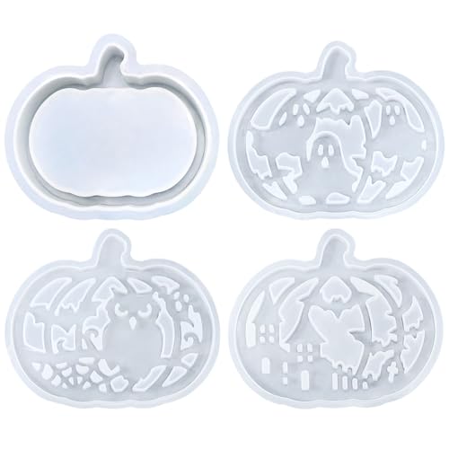 4 Stücke Halloween Silikonform Tee Lichthalter Gipsform Formen Harzformen for Haushandwerk von WMFASBAG