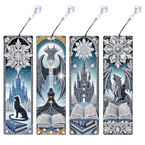 4PCS Dark Themeed DIY Lesezeichen for Lesebegeisterte von WMFASBAG