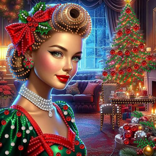 4pcs 5d DIY Partial Special geformtes Bohrer Diamant Malerei Weihnachten Lady Decor30x30 cm von WMFASBAG
