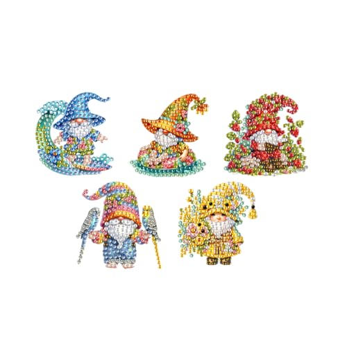 5pcs 2d flach tierische Acryl -Dekor DIY Malerei Shake Ornamente (GNOME) von WMFASBAG