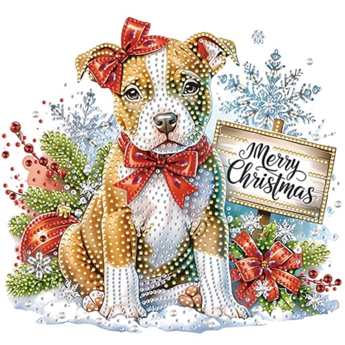6pcs Partial Drill Xmas Hunde Diamant Malerei Kits Spezielle Form 30x30 cm von WMFASBAG