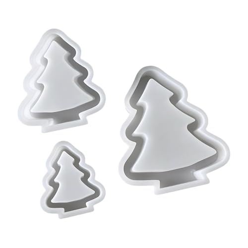 Hohle Weihnachtsbaum Silikonform Harz Weihnachtsbaum Form Xmas Baum Ornamente Handwerksform Baumepoxidgussschimmel for Harzputz Guss DIY Festliche Ornamente Urlaub Tisch Dekor Handwerksgeschenk von WMFASBAG