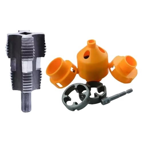 PVC -Rohr -Gewinde -Kit mit 1/2in 3/4 1 Zoll Stiefen Rohrrohr Round Die Installation PVC -Gewinde Werkzeug Wasserrohr -Rohrplattenzähne manuelle Sanitärreparaturwerkzeug von WMFASBAG