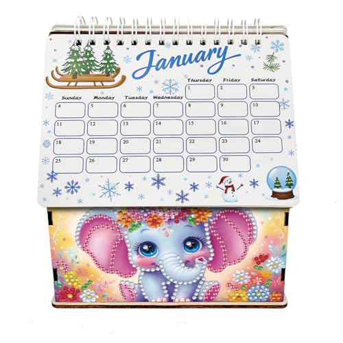 WMFASBAG 2026 Kalender Malerei Kit Elefant DIY Art Desk Kalender von WMFASBAG