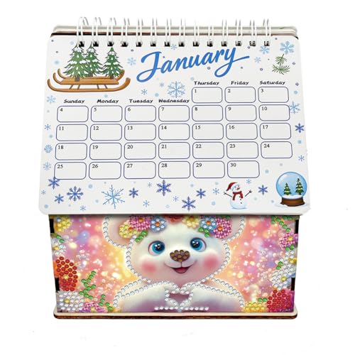 WMFASBAG 2026 Kalender Malerei Kit Polar Bear DIY Art Desk Kalender von WMFASBAG