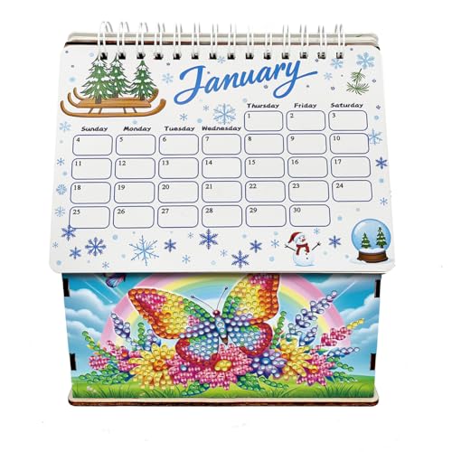 WMFASBAG 2026 Kalender Malerei Kit Schmetterling DIY Art Desk Kalender von WMFASBAG