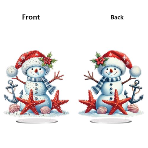 WMFASBAG 2D Flachdruck Weihnachtsfest Schneemann DIY Tisch Top Malerei Ornament Kit von WMFASBAG