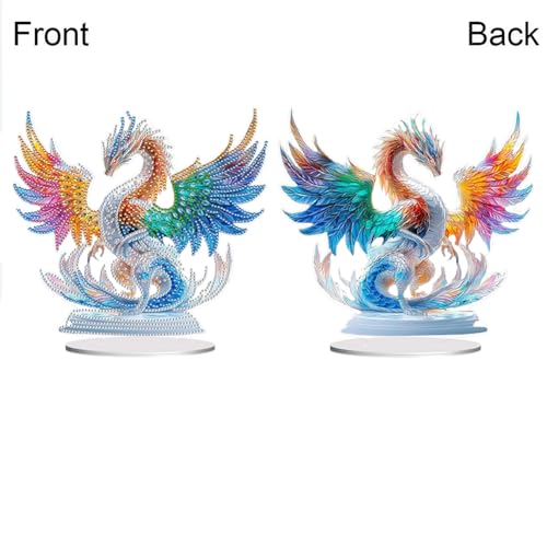 WMFASBAG 2D Flat Dragon DIY Desktop Art Kit Doppelseitige Tischdekoration for Schlafzimmer von WMFASBAG