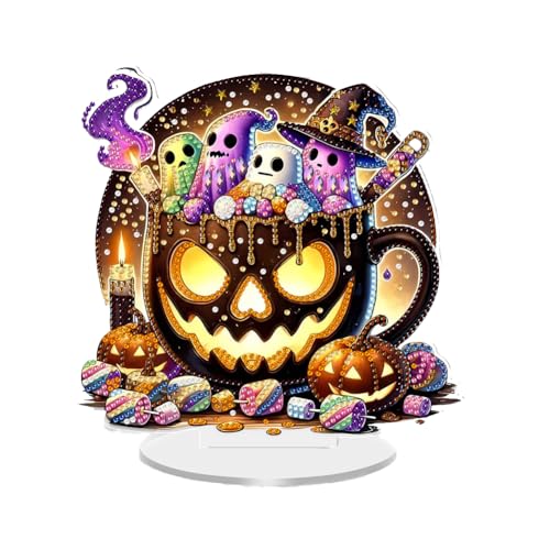 WMFASBAG 2D Flat Halloween DIY Maltes Desktop Ornaments Kit for Dekor (Kürbis) von WMFASBAG