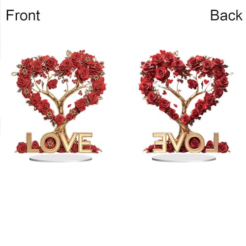 WMFASBAG 2D Flat Love Tree DIY Desktop Art Kits doppelseitig Schlafzimmer Tischdekoration von WMFASBAG