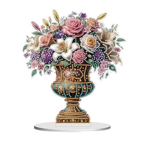 WMFASBAG 2D Flat Vase DIY Desktop Art Kit – Diamantmalerei Tisch-Deko Set von WMFASBAG