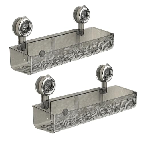 WMFASBAG 2pcs Saugnapfbecher Kein Bohrwand Caddy Floating Regal for Badezimmer (grau) von WMFASBAG