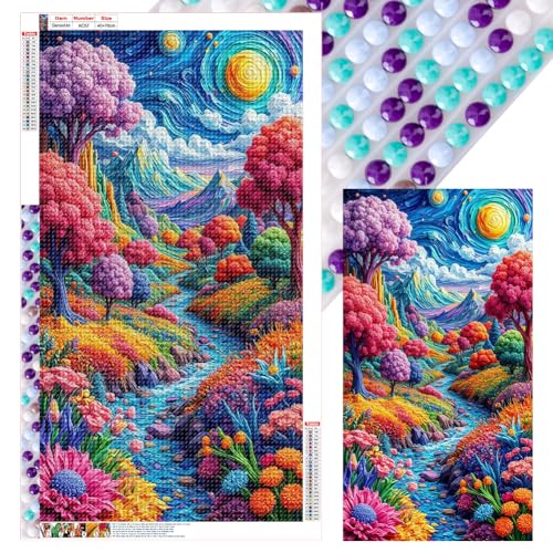 WMFASBAG 40x70 cm Landschaft 5d DIY Full Drill Round Maltes Kit Home Wanddekoration von WMFASBAG