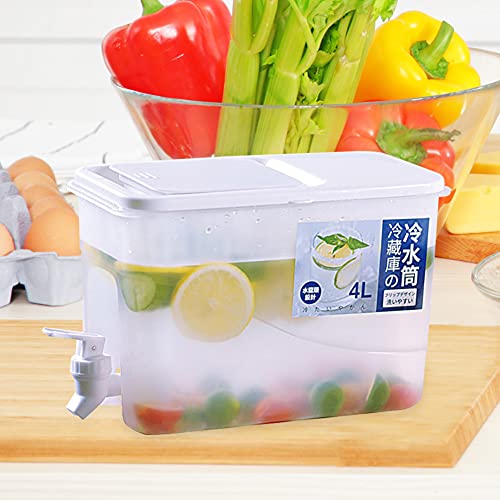 WMFASBAG 4L Kühlschrank Kaltkessel Plastik mit Wasserhahn Kühlschrank Wasserspender Multifunktions -Limonadenbehälter große Kapazität for kalte Getränke von WMFASBAG