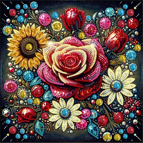 WMFASBAG 5d DIY Partial Special Fored Drill Malerei Kit Rose Dekor 30x30 cm von WMFASBAG