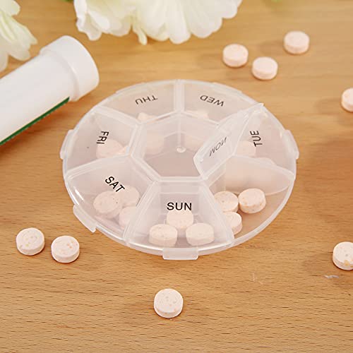 WMFASBAG 7 Tage wöchentlich Pillbox separate Container Runde Tablettenspender Splitter Hülle Kunststoff Transparente Gesundheitsversorgung for Heimreisen von WMFASBAG