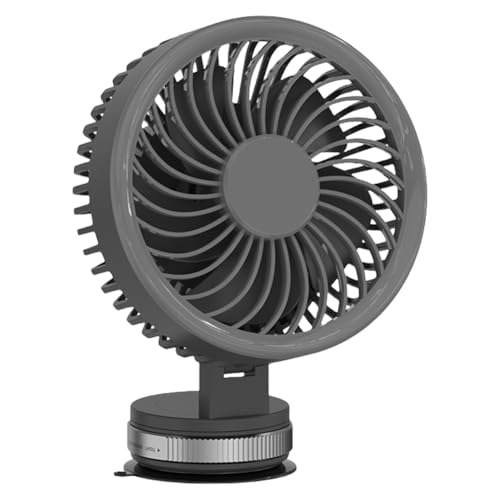 WMFASBAG Autoventilator USB wiederaufladbare Schreibtischlüfter 3 Geschwindigkeit Saugnapfbecher Elektromüter (grau) von WMFASBAG