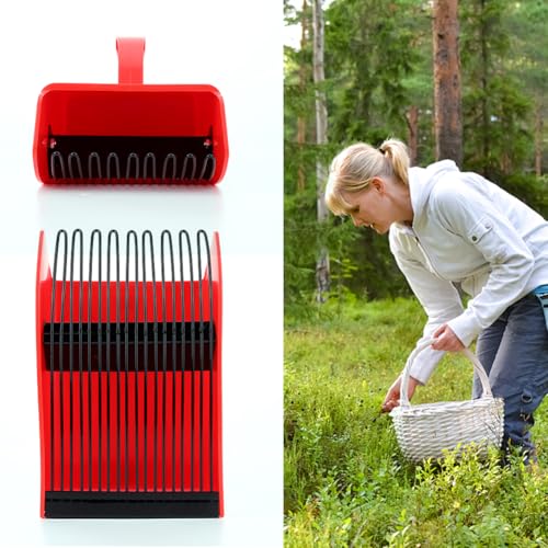 WMFASBAG Berry Picker Kunststoff Blaubeer -Picker -Schaufel mit Metallkamm Huckleberry Picking Rakes mit ergonomischem Griff Arbeitssparung for leichtere Berryernte for Blaubeeren von WMFASBAG