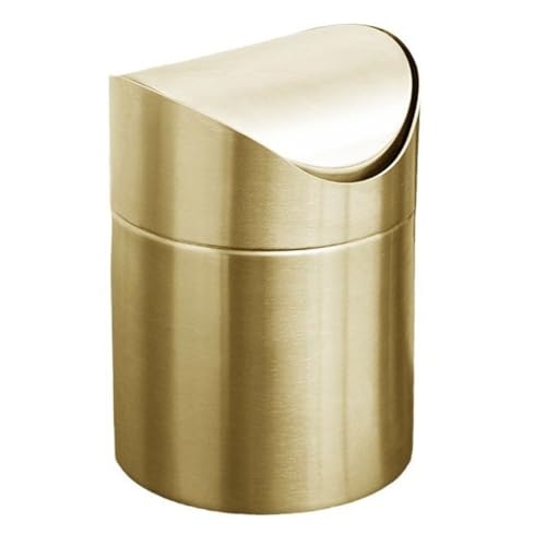 WMFASBAG Edelstahl -Mülldose mit Schwung Deckel Golden winziger Küchenabfall Badezimmer Mülleimer for Tischplatten -Arbeitsplatten Verwendung WMFASBAG Edelstahl -Mülldose mit Schwung Deckel Golden winziger Küchenabfall Badezimmer Mülleimer for Tischplatten -Arbeitsplatten Verwendung von WMFASBAG