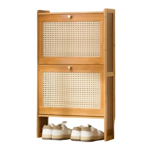 WMFASBAG Freistandes Schuhregal mit 2 Flipschubladen Eingangsschuh Lagerschrank Verschleiß resistierbar Regale Rack for Flur Wohnzimmer oder Schlafzimmer von WMFASBAG