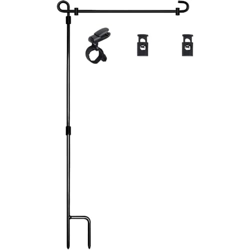 WMFASBAG Gartenflaggenständer, Gartenflaggenmasthalter mit Clip und Stopper, Gartenflaggenhalter, Ständer, Hofflaggenhalter for Gartenrasen im Freien von WMFASBAG