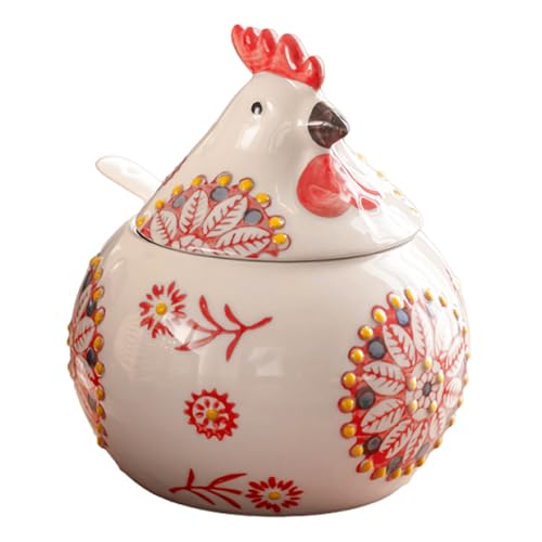 WMFASBAG Hühnerform -Gewürzgläser mit Deckel for Küchengesetze Salzzucker (rot) von WMFASBAG